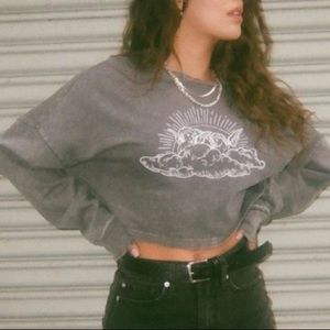 angel cropped sweatshirt